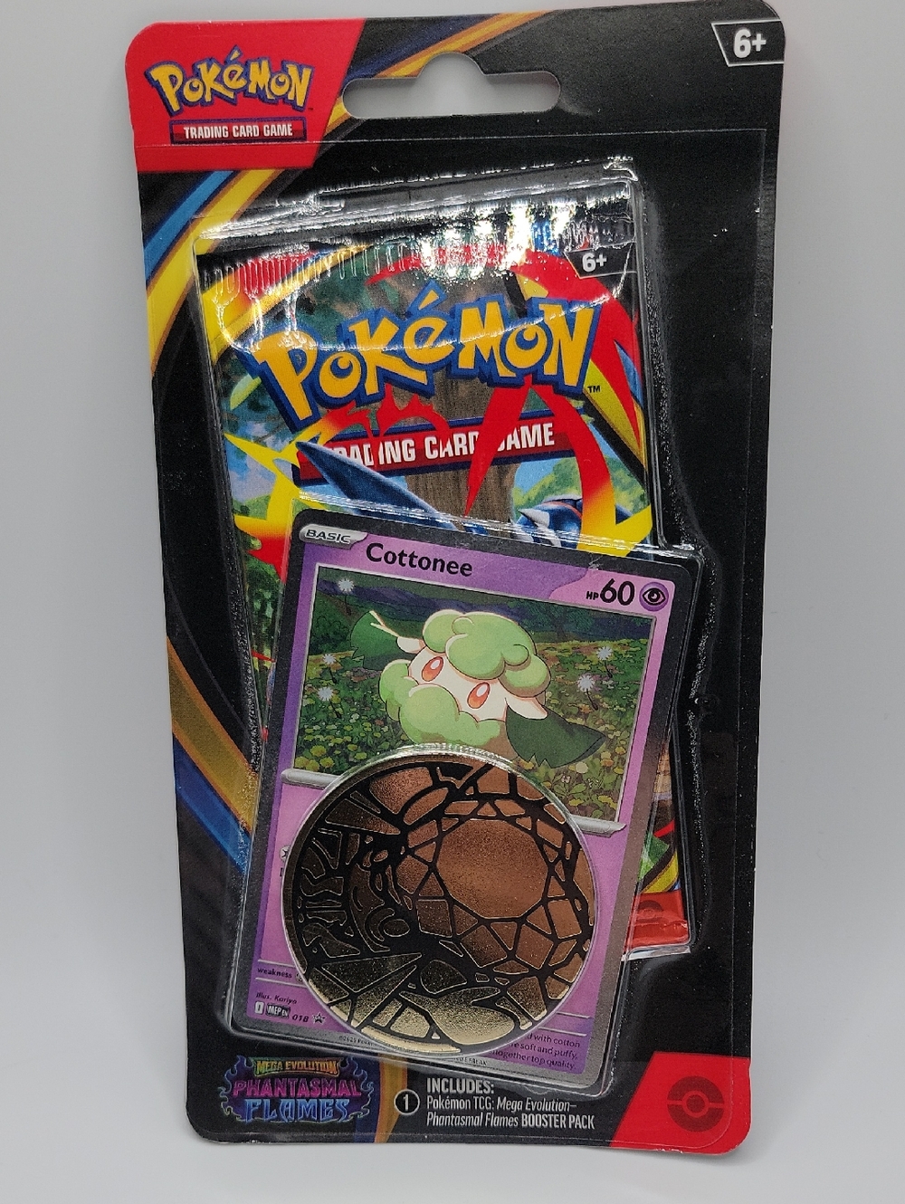 Pokemon Kids Accessories Pack with Purple Cottonee Card and Bronze Coin